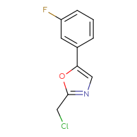 Chemical structure of 2-(chloromethyl)-5-(3-fluorophenyl)-1,3-oxazole - CSSB00000766306