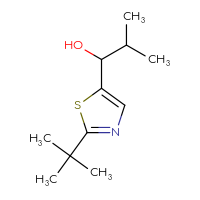 Chemical structure of 1-(2-tert-butyl-1,3-thiazol-5-yl)-2-methylpropan-1-ol - CSSB00117217317