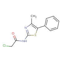 Chemical structure of 2-chloro-N-(4-methyl-5-phenyl-1,3-thiazol-2-yl)acetamide - CSSB00000742098