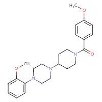 Chemical structure of 1-[1-(4-methoxybenzoyl)piperidin-4-yl]-4-(2-methoxyphenyl)piperazine - CSSB00121601301