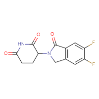 Chemical structure of 3-(5,6-difluoro-1-oxo-2,3-dihydro-1H-isoindol-2-yl)piperidine-2,6-dione - CSSB06726394534