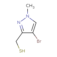 Chemical structure of (4-bromo-1-methyl-1H-pyrazol-3-yl)methanethiol - CSSB00116671292