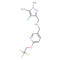 Chemical structure of [(4-chloro-1,5-dimethyl-1H-pyrazol-3-yl)methyl]({[6-(2,2,2-trifluoroethoxy)pyridin-3-yl]methyl})amine - CSSS00133110647