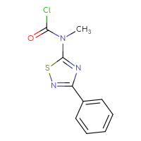 Chemical structure of N-methyl-N-(3-phenyl-1,2,4-thiadiazol-5-yl)carbamoyl chloride - CSSB15000876304