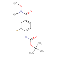 Chemical structure of tert-butyl N-{2-fluoro-4-[methoxy(methyl)carbamoyl]phenyl}carbamate - CSSB02128825859