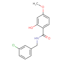 Chemical structure of N-[(3-chlorophenyl)methyl]-2-hydroxy-4-methoxybenzamide - CSSB00037161156
