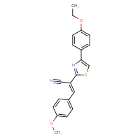 Chemical structure of (2E)-2-[4-(4-ethoxyphenyl)-1,3-thiazol-2-yl]-3-(4-methoxyphenyl)prop-2-enenitrile - CSSB00132625305