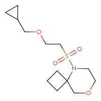 Chemical structure of 5-[2-(cyclopropylmethoxy)ethanesulfonyl]-8-oxa-5-azaspiro[3.5]nonane - CSSS00046161735