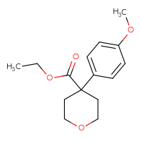 Chemical structure of ethyl 4-(4-methoxyphenyl)oxane-4-carboxylate - CSSB00046247630