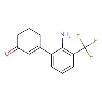 Chemical structure of 3-[2-amino-3-(trifluoromethyl)phenyl]cyclohex-2-en-1-one - CSSB06583536415
