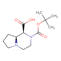 Chemical structure of (1S,8aS)-2-[(tert-butoxy)carbonyl]-octahydropyrrolo[1,2-a]pyrazine-1-carboxylic acid - CSSB00040049039