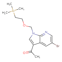 Chemical structure of 1-(5-bromo-1-{[2-(trimethylsilyl)ethoxy]methyl}-1H-pyrrolo[2,3-b]pyridin-3-yl)ethan-1-one - CSSB00020639141