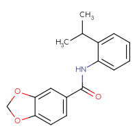 Chemical structure of N-[2-(propan-2-yl)phenyl]-2H-1,3-benzodioxole-5-carboxamide - CSSB00028009245