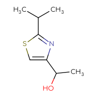 Chemical structure of 1-[2-(propan-2-yl)-1,3-thiazol-4-yl]ethan-1-ol - CSSB00012101188