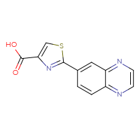 Chemical structure of 2-(quinoxalin-6-yl)-1,3-thiazole-4-carboxylic acid - CSSB00003496972