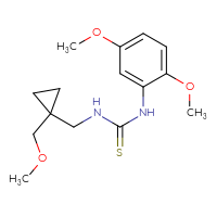 Chemical structure of 1-(2,5-dimethoxyphenyl)-3-{[1-(methoxymethyl)cyclopropyl]methyl}thiourea - CSSB02067185110