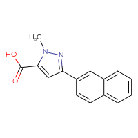 Chemical structure of 1-methyl-3-(naphthalen-2-yl)-1H-pyrazole-5-carboxylic acid - CSSB00015201195