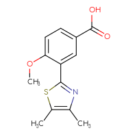 Chemical structure of 3-(4,5-dimethyl-1,3-thiazol-2-yl)-4-methoxybenzoic acid - CSSB02171357522
