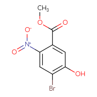 Chemical structure of methyl 4-bromo-5-hydroxy-2-nitrobenzoate - CSSB00020787976