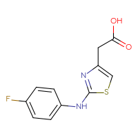 Chemical structure of 2-{2-[(4-fluorophenyl)amino]-1,3-thiazol-4-yl}acetic acid - CSSB00000285472