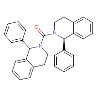 Chemical structure of (1S)-1-phenyl-2-[(1R)-1-phenyl-1,2,3,4-tetrahydroisoquinoline-2-carbonyl]-1,2,3,4-tetrahydroisoquinoline - CSSB02495338085