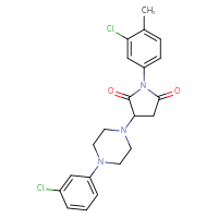Chemical structure of 1-(3-chloro-4-methylphenyl)-3-[4-(3-chlorophenyl)piperazin-1-yl]pyrrolidine-2,5-dione - CSSB00121723554