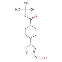 Chemical structure of tert-butyl 4-[4-(hydroxymethyl)-1H-1,2,3-triazol-1-yl]piperidine-1-carboxylate - CSSB00010133213