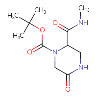 Chemical structure of tert-butyl 2-(methylcarbamoyl)-5-oxopiperazine-1-carboxylate - CSSB00114083735