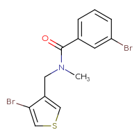 Chemical structure of 3-bromo-N-[(4-bromothiophen-3-yl)methyl]-N-methylbenzamide - CSSB00040364268