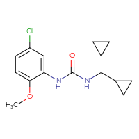 Chemical structure of 1-(5-chloro-2-methoxyphenyl)-3-(dicyclopropylmethyl)urea - CSSB00059140862