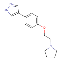 Chemical structure of 4-{4-[2-(pyrrolidin-1-yl)ethoxy]phenyl}-1H-pyrazole - CSSB06590200525