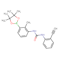 Chemical structure of 1-(2-ethynylphenyl)-3-[2-methyl-3-(4,4,5,5-tetramethyl-1,3,2-dioxaborolan-2-yl)phenyl]urea - CSSB21332150547