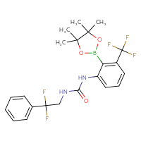 Chemical structure of 1-(2,2-difluoro-2-phenylethyl)-3-[2-(4,4,5,5-tetramethyl-1,3,2-dioxaborolan-2-yl)-3-(trifluoromethyl)phenyl]urea - CSSB21332133765
