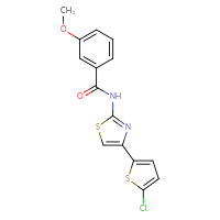 Chemical structure of N-[4-(5-chlorothiophen-2-yl)-1,3-thiazol-2-yl]-3-methoxybenzamide - CSSB00027991099