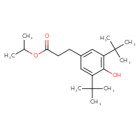 Chemical structure of propan-2-yl 3-(3,5-di-tert-butyl-4-hydroxyphenyl)propanoate - CSSB15591198166