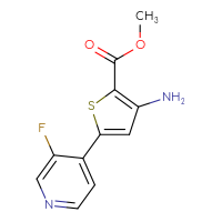 Chemical structure of methyl 3-amino-5-(3-fluoropyridin-4-yl)thiophene-2-carboxylate - CSSB06583969252