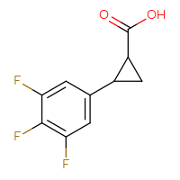 Chemical structure of 2-(3,4,5-trifluorophenyl)cyclopropane-1-carboxylic acid - CSSB00000702181
