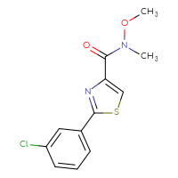Chemical structure of 2-(3-chlorophenyl)-N-methoxy-N-methyl-1,3-thiazole-4-carboxamide - CSSB00104054328