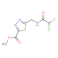 Chemical structure of methyl 5-[(2-chloro-2-fluoroacetamido)methyl]-1,3,4-thiadiazole-2-carboxylate - CSSB21332054852