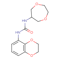 Chemical structure of 3-(2,3-dihydro-1,4-benzodioxin-5-yl)-1-(1,4-dioxepan-6-yl)urea - CSSB02055265793