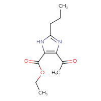 Chemical structure of ethyl 4-acetyl-2-propyl-1H-imidazole-5-carboxylate - CSSB00010077561