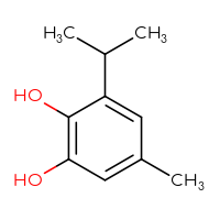 Chemical structure of 5-methyl-3-(propan-2-yl)benzene-1,2-diol - CSSB02126557884