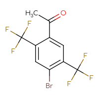 Chemical structure of 1-[4-bromo-2,5-bis(trifluoromethyl)phenyl]ethan-1-one - CSSB00137336582