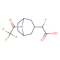 Chemical structure of 2-fluoro-2-[8-(2,2,2-trifluoroacetyl)-8-azabicyclo[3.2.1]octan-3-yl]acetic acid - CSSB14801182109