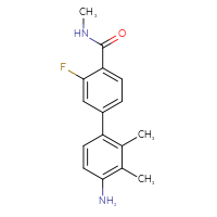 Chemical structure of 4'-amino-3-fluoro-N,2',3'-trimethyl-[1,1'-biphenyl]-4-carboxamide - CSSB06586375333