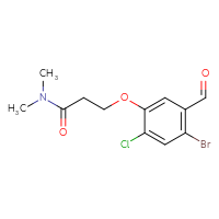 Chemical structure of 3-(4-bromo-2-chloro-5-formylphenoxy)-N,N-dimethylpropanamide - CSSB20468152188