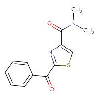 Chemical structure of 2-benzoyl-N,N-dimethyl-1,3-thiazole-4-carboxamide - CSSB09410930593