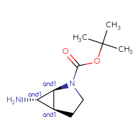 Chemical structure of rac-tert-butyl (1R,5R,6R)-6-amino-2-azabicyclo[3.1.0]hexane-2-carboxylate - CSSB20620694684