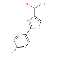 Chemical structure of 1-[2-(4-fluorophenyl)-1,3-thiazol-4-yl]ethan-1-ol - CSSB00012101198
