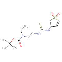 Chemical structure of tert-butyl N-(2-{[(1,1-dioxo-2,3-dihydro-1λ⁶-thiophen-3-yl)carbamothioyl]amino}ethyl)-N-ethylcarbamate - CSSB21432511666